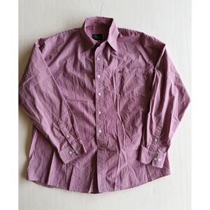 Texas Standard Mens Gingham Button Down Shirt Maroon White Long Sleeve XL